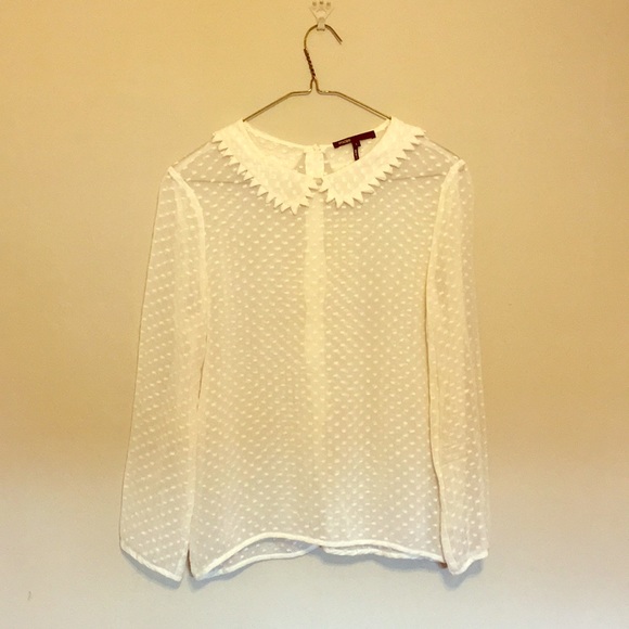 Maje Tops - Swiss dot collared shirt